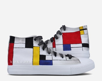 MONDRIAN Hand PAINTED canvas shoes