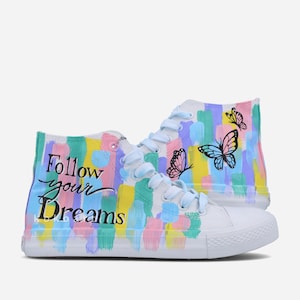 BUTTERFLIES Hand painted shoes with QUOTE