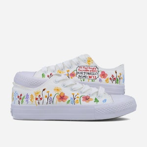Zapatillas pintadas a mano, Unicas Zapatillas con Flores