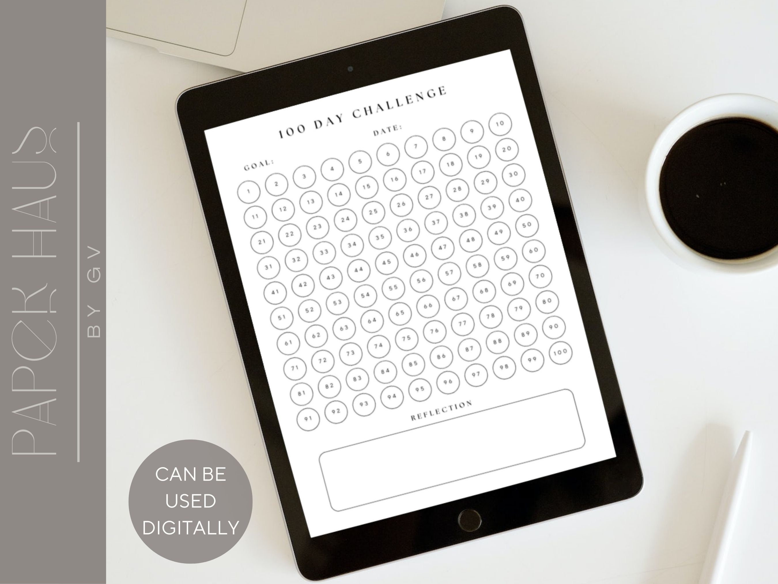 100 Day Challenge Tracker Habit Tracker Page Goal Setting Progress ...