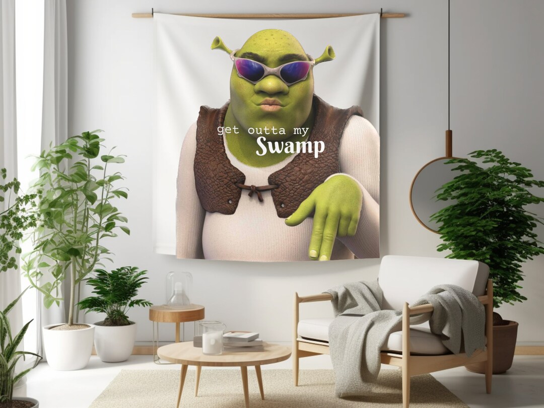 Shrek Meme Indoor Wall Tapestries, Meme Tapestry, Tapestry Funny, Shrek