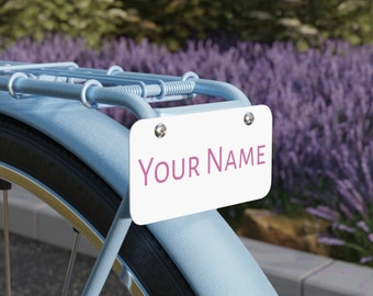 Matrícula de mini bicicleta personalizada, personalizada, placa, matrícula, regalos para niños, personalizada, linda, estética, regalos para él, accesorios para bicicletas