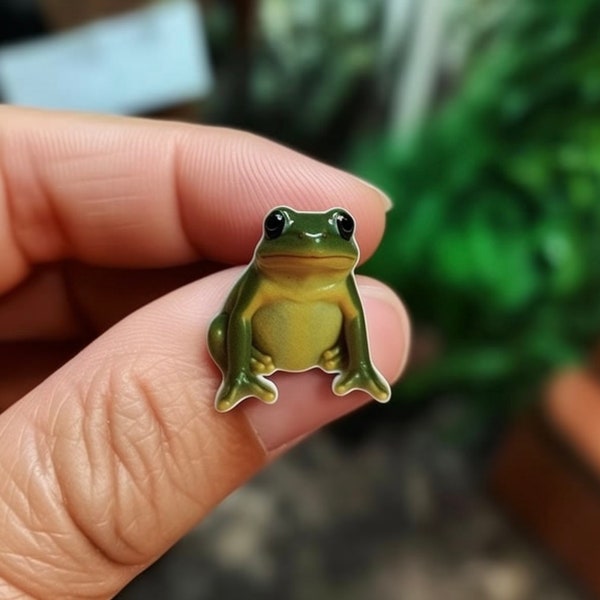 1 inch mini frog sticker-- cute-- realistic--funny--little--small--high quality--waterproof-- stickers