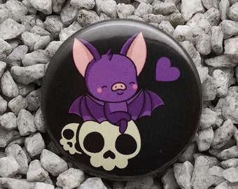 Pastell Gothic Fledermaus Button Pin 25mm