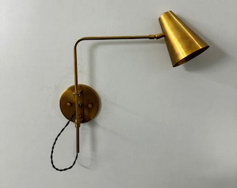 Timeless Elegance Brass Wall Lamp Handcrafted 2 Arm With Dual Lights