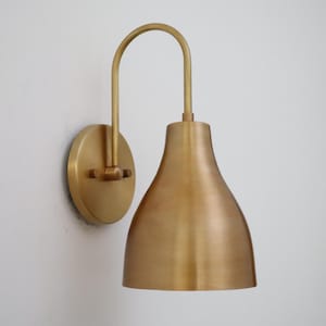 Raw Brass Dome Wall Lamp Modern Minimalist Sconce Light for Bedroom Living Room & Hallway
