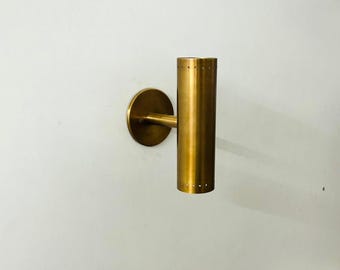 Wall Sconce Raw Brass Two-Light Fixture with E27 and E14 Bases