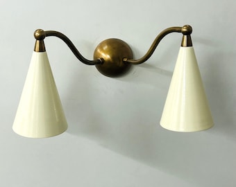 Mid century Brass Modern Wall Lamp Handmade