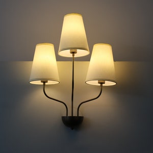 Handcrafted Brass Triple Arm Wall Lamp