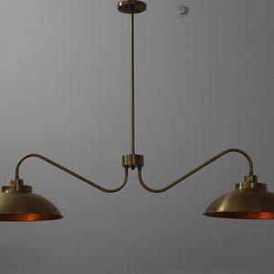 Handmade Brass 2-Arm Chandelier: Modern Elegant Lighting