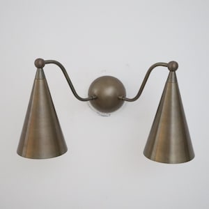 Handcrafted Brass Wall Lamp with Double Shades Stylish Lighting for Modern Interiors