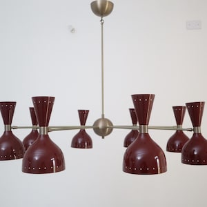 Handcrafted Mid Century 8 Arm Brass Chandelier, A Timeless Peice For Your Home