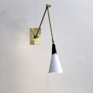 Brass Adjustable Wall Lamp: Mid-Century Modern Lighting