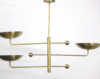 Modern Brass Linear Chandelier Contemporary Ceiling Light Fixture Luxury Kitchen Island Lighting