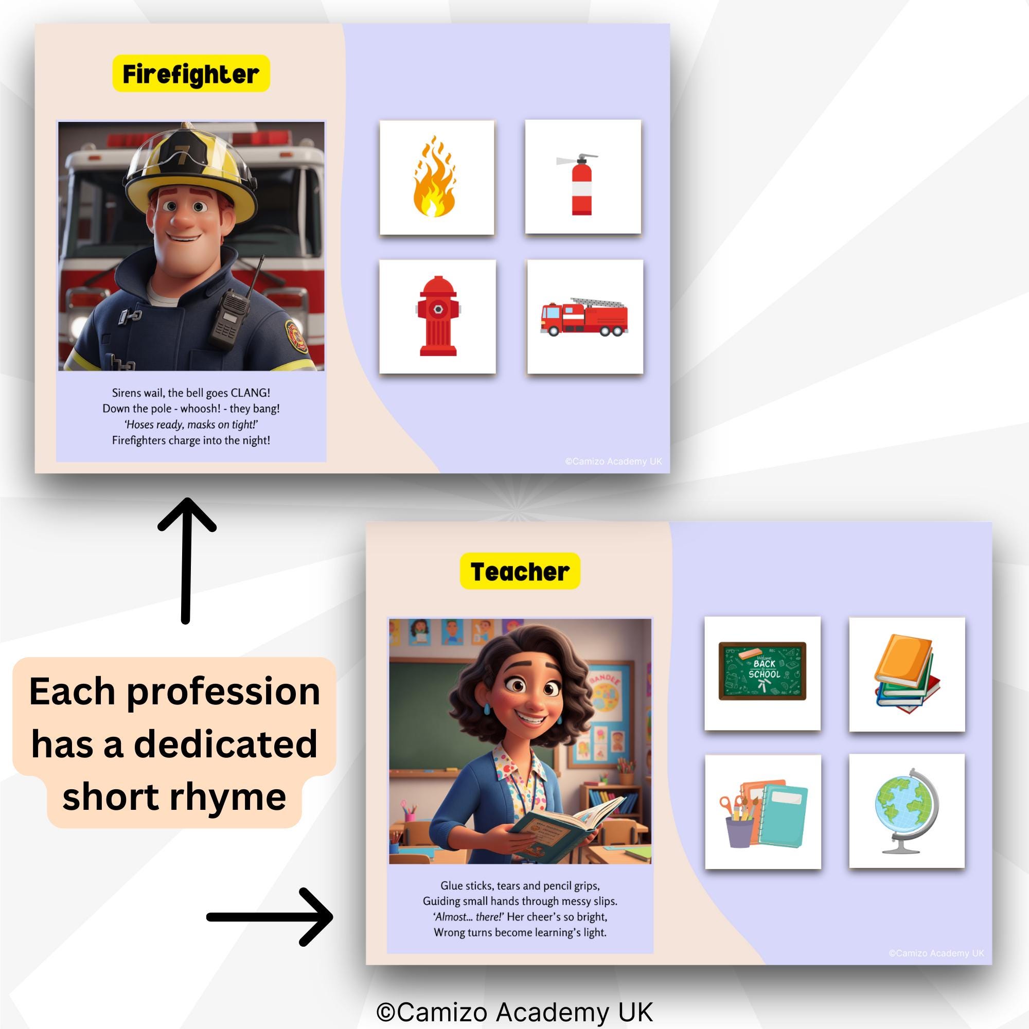 50 Community Helpers Sorting Mat, Preschool Printable Toddler Activity ...
