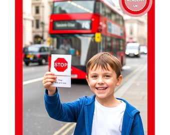 100 UK Road Signs - Traffic 3-part Flashcards | Driving Test Theory Exam | Highway Code | Educational Resource Automotive Transport Vehicles