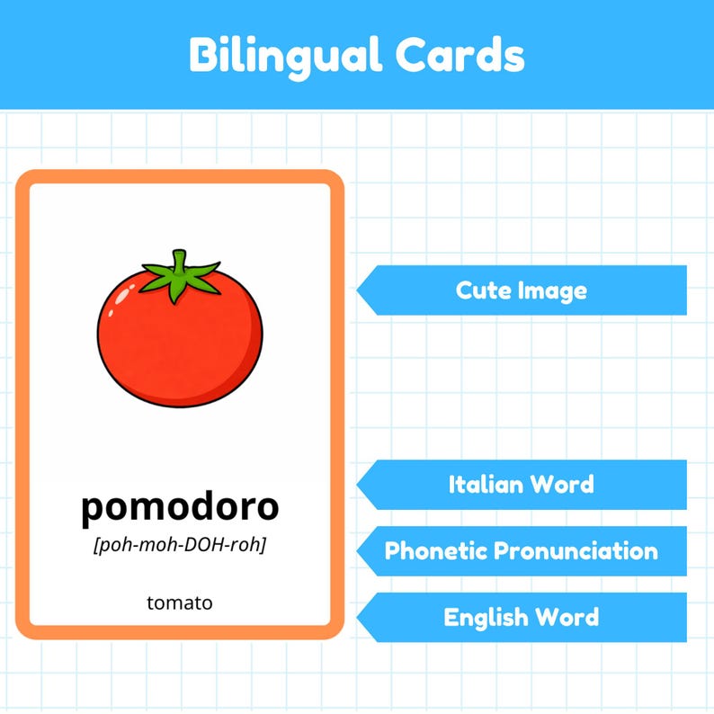 Italian English Flashcards for Toddlers | My First 100 Italian Words ...