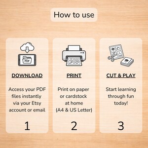 How to use Montessori printable shape sorting cards. Download the PDF, print at home on paper or cardstock, cut the cards and start the learning activity.