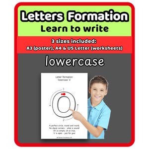 a-z Lowercase English Letters Formation | Alphabet Writing Tracing Worksheets | Classroom Educational Decor Resource | Homeschool Printable