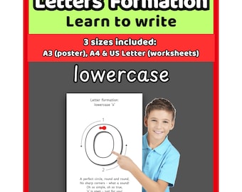a-z Lowercase English Letters Formation | Alphabet Writing Tracing Worksheets | Classroom Educational Decor Resource | Homeschool Printable