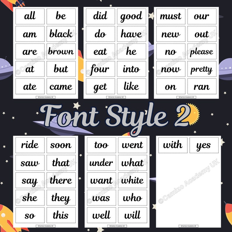 Printable Flashcards Dolch Sight Words Kindergarten 52 Words Homeschool ...
