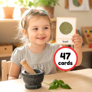 47 Spices & Herbs - 3-part Flashcards Printable | Real Pictures | Homeschool Parents | Teacher Resources | Educational Card | Montessori UK