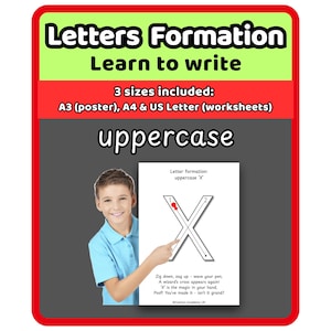Uppercase Alphabet Tracing Worksheets: A-Z Letter Formation (Digital Download)