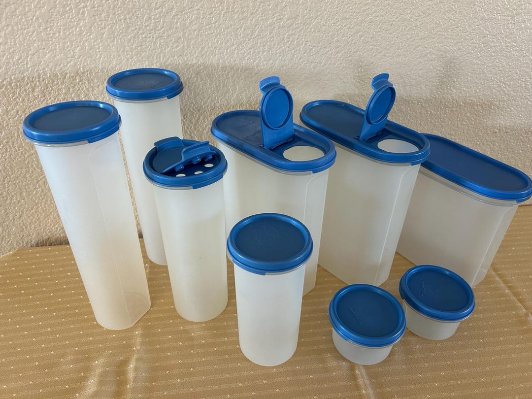 Tupperware Modular Mates Sold as Set With Blue Lids, Pour and Shaker ...