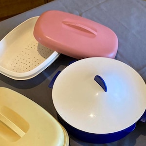 Vaporeras Tupperware (completas y/o piezas) (a elegir) 1273, 1274, 1275 rosa o amarillo y 3066 3065 azul