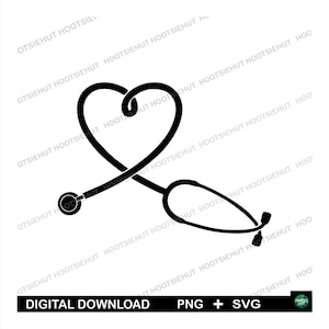 Stethoskop Herz PNG SVG, Krankenpflege, Krankenschwester svg, Stethoskop svg, Krankenschwester Anerkennung, Cricut geschnitten Datei