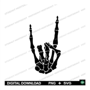 Skeleton Rock op PNG SVG, Digital Download File PNG, Cricut Cut File SVG
