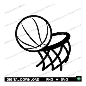 Basketball mit Korb PNG SVG, digitaler Download Datei png, Cricut Cut Datei svg