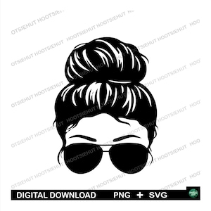 Woman With Bunn PNG SVG, Digital Download File, Cricut Cut File