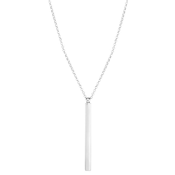 925 Sterling Silver Vertical Long Bar Necklace For Women, Lobster Clasp, Gift For Her.