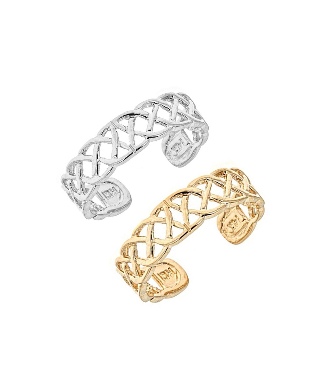 14K Gold Celtic Toe Rings Toe Rings for Women Yellow and White Gold Toe
