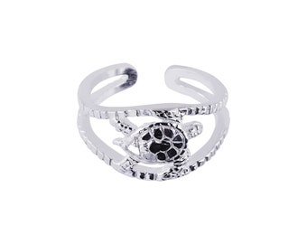 925 Sterling Silver Sea Turtle Toe Ring For Women, 925 Sterling Silver Body Jewelry - Silver Toe Rings