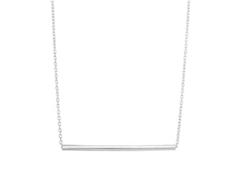 925 Sterling Silver Round Bar Necklace For Women, Lobster Clasp, Gift For Her.