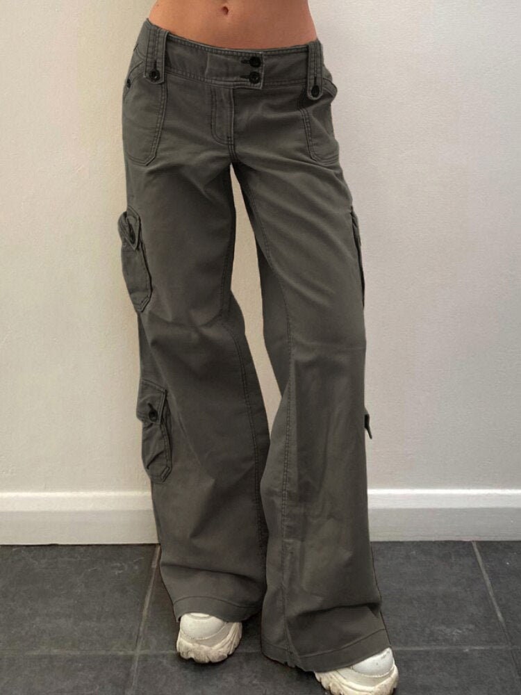 Womens Low Rise Cargo Pants 