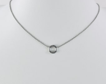 18K White Gold Vermeil Necklace w/ Beautifully Shaped Charm