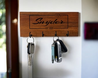 Personalized Key Holder For Wall,Custom Key Hook for Wall,Housewarming Gift,Key Organizer,Key Holder,Key Chain,Key Storage,Key Fob Holder