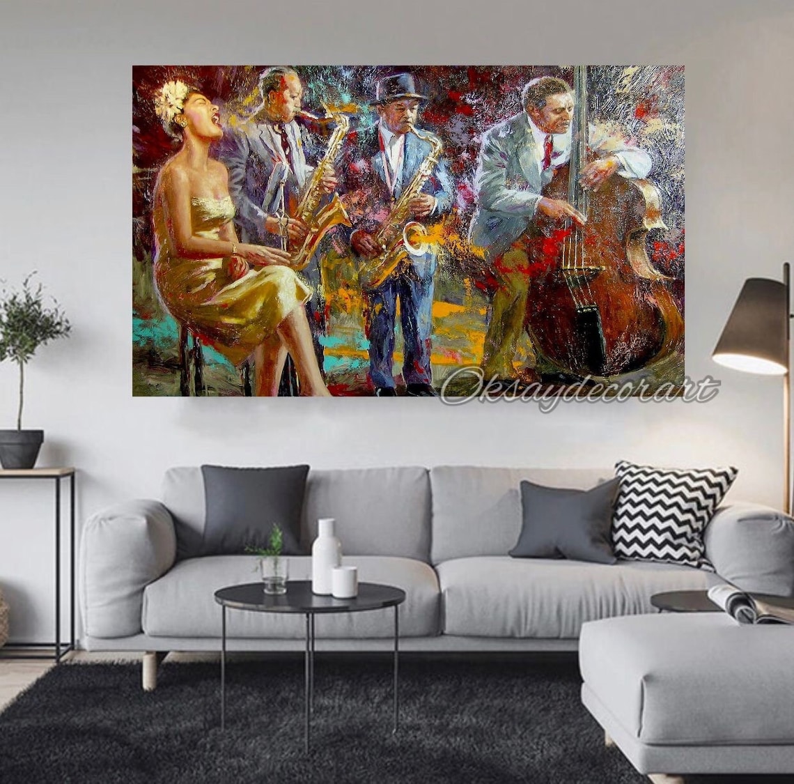 Jazz Music Canvas Wall Art, Musician Canvas Wall Art, Jazz Classic ...