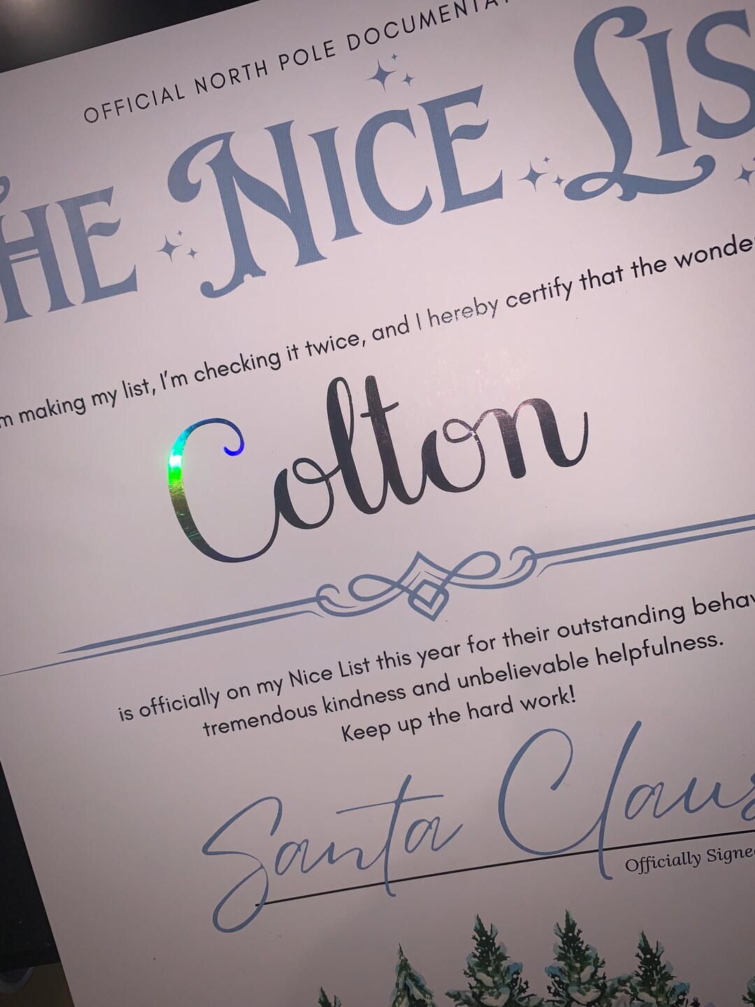 Official Santas Nice List, Santa Clause Signed Letter - Etsy