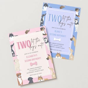 Two Let the Dogs Out Birthday Invitation: Puppy Party (Digital Template)