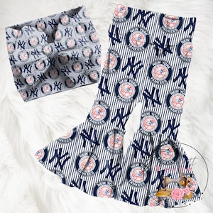 New York Yankees baby bummies, flare pants, skirt or Headwrap
