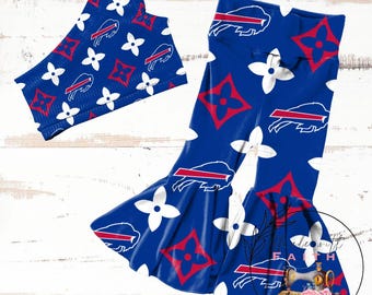 Boujee Buffalo Bills baby bummies, Headwrap or flare pants