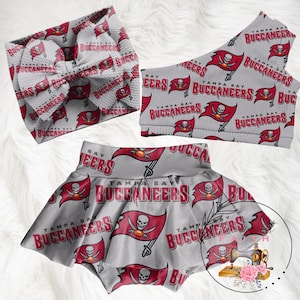 Tampa Bay Buccaneers bummies, Headwrap or flare pants