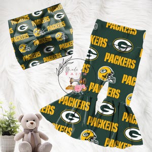 Packers baby bummies flares or Headwrap