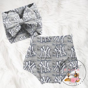 New York Yankees baby bummies, flare pants, skirt or Headwrap