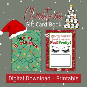 Regalo de última hora Libro de tarjetas de regalo de Navidad personalizado, regalo para adolescentes, regalo para adolescentes, libro de 12 días de Navidad