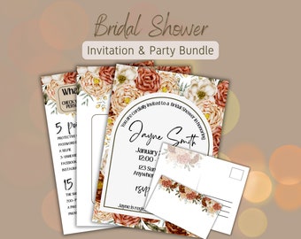 Bridal Shower Bundle, He said She said, Wedding Shower Games, Whats in your purse, Bridal Bingo Game, Bridal Shower Invite